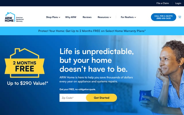 Screenshot of arwhome.com