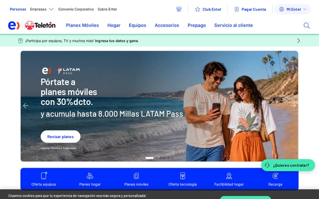 Screenshot of entel.cl