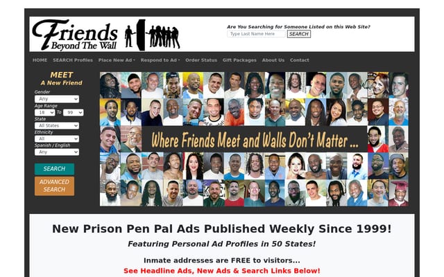 Screenshot of friendsbeyondthewall.com