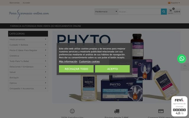Screenshot of parafarmacia-online.com