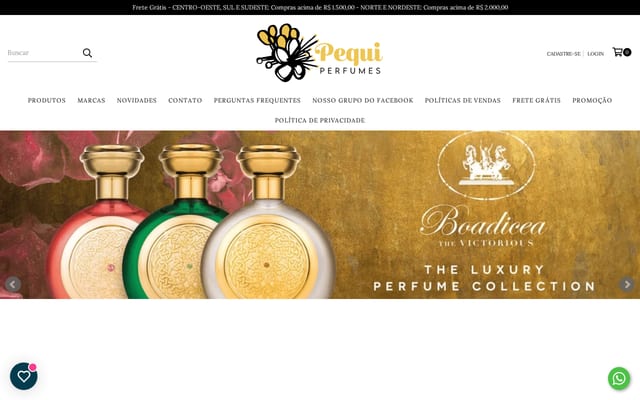 Screenshot of pequiperfumes.com.br