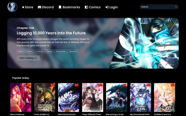 Screenshot of drakecomic.org