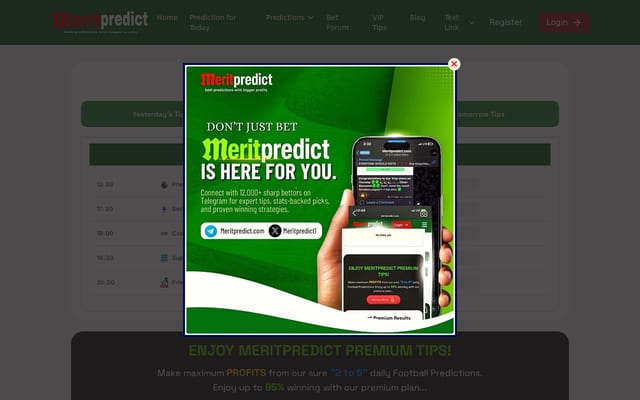 Screenshot of meritpredict.com