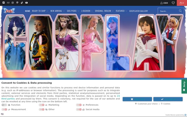 Screenshot of cosfun.com
