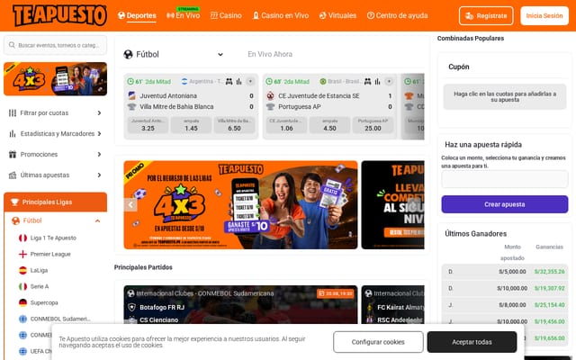 Screenshot of teapuesto.pe