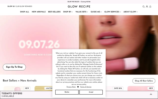 Screenshot of glowrecipe.com