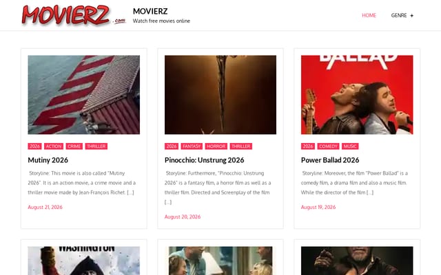 Screenshot of movierz.com
