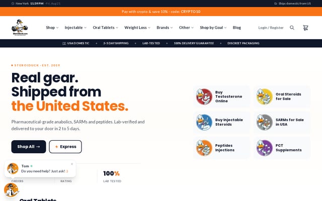 Screenshot of steroiduck.com