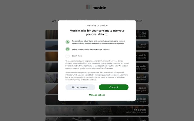 Screenshot of musicle.app