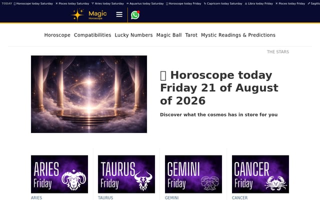 Screenshot of themagichoroscope.com