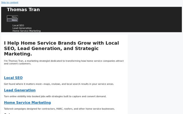 Screenshot of thomastran.com