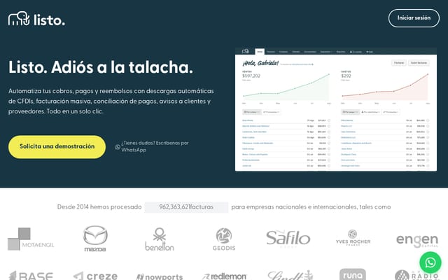 Screenshot of listo.mx