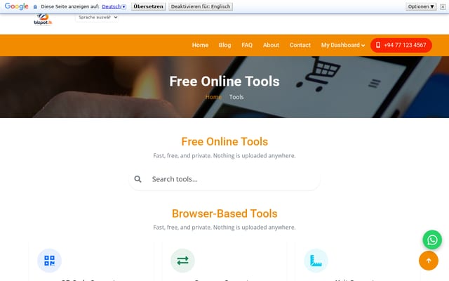 Screenshot of bizpot.lk