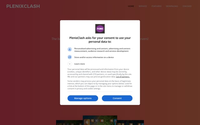 Screenshot of plenixclash.co