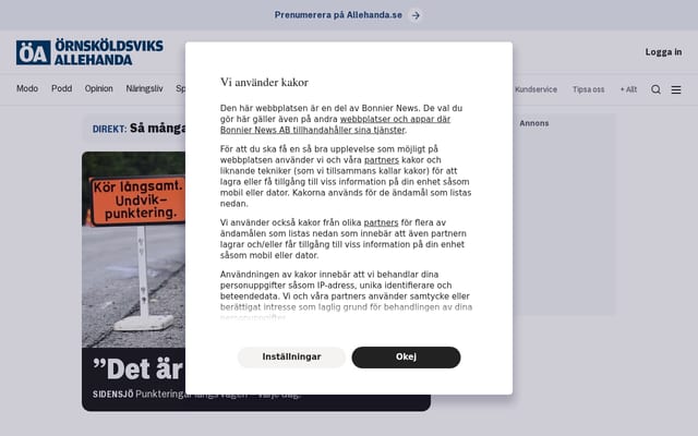 Screenshot of allehanda.se