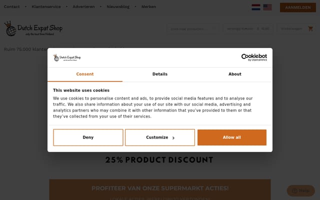 Screenshot of dutchexpatshop.com