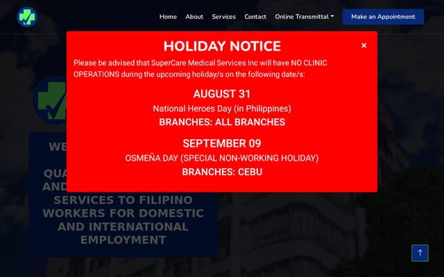 Screenshot of supercare.com.ph