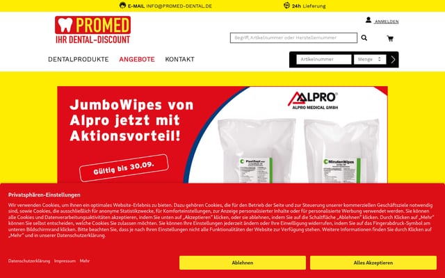 Screenshot of promed-dental.de