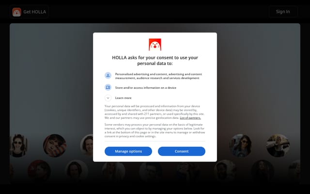 Screenshot of holla.world