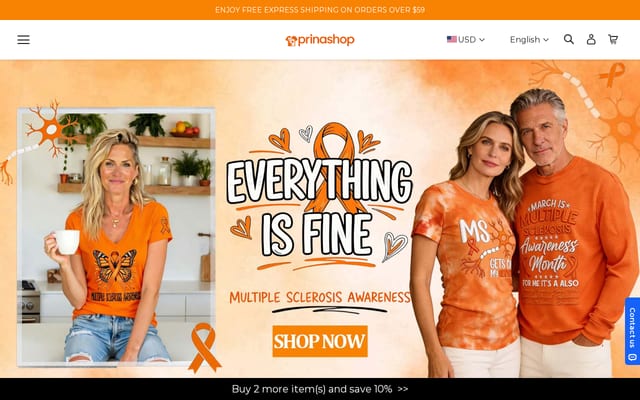 Screenshot of prinashop.com