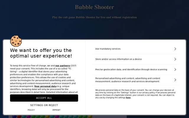 Screenshot of shooter-bubble.com