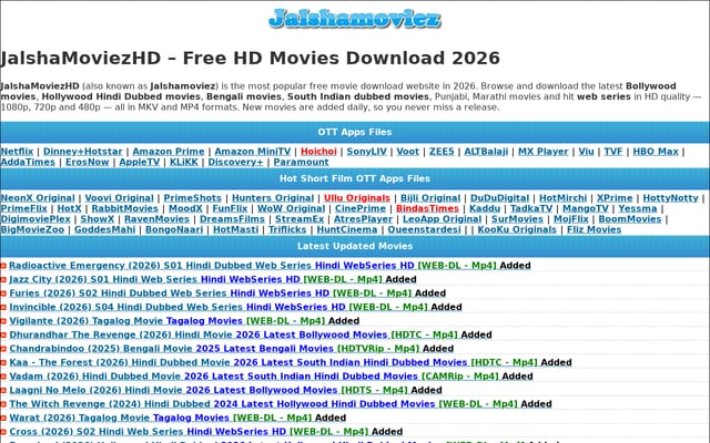 Screenshot of jalshamoviezhd.com