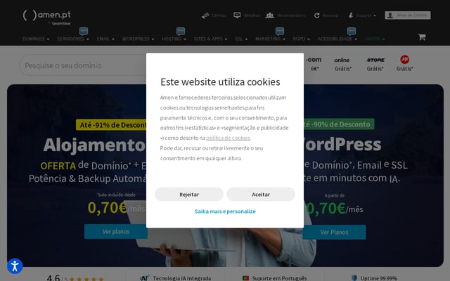 Screenshot of amen.pt