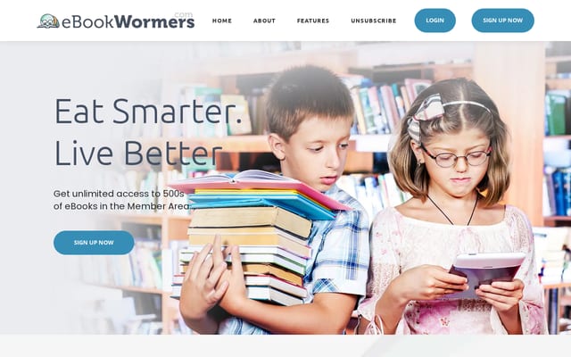 Screenshot of ebookwormers.com