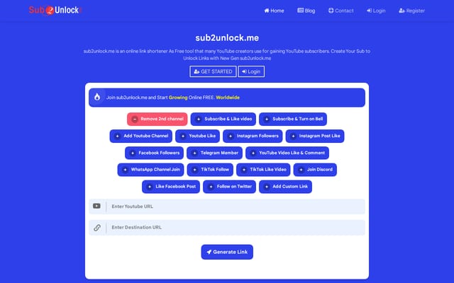 Screenshot of sub2unlock.me