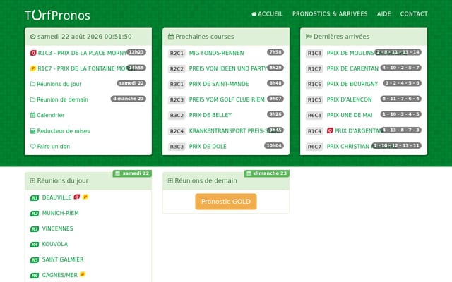 Screenshot of turfpronos.fr
