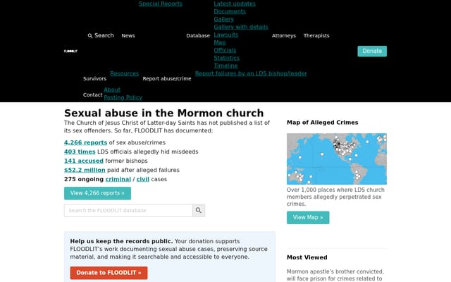 Screenshot of floodlit.org
