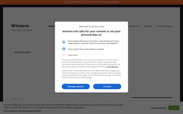 Screenshot of winaero.com