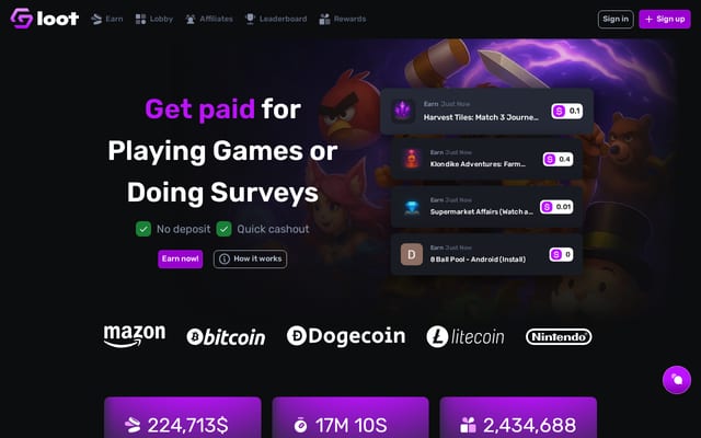 Screenshot of gemsloot.com