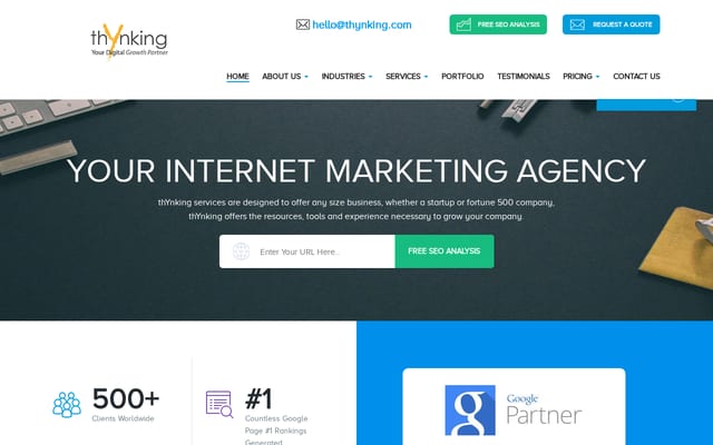Screenshot of thynking.com