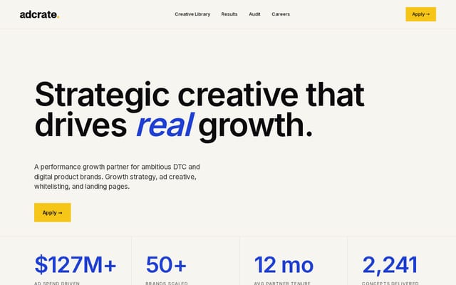 Screenshot of adcrate.co