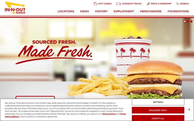 Screenshot of in-n-out.com