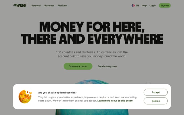 Screenshot of wise.com