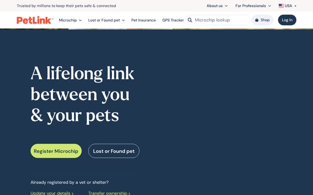 Screenshot of petlink.net