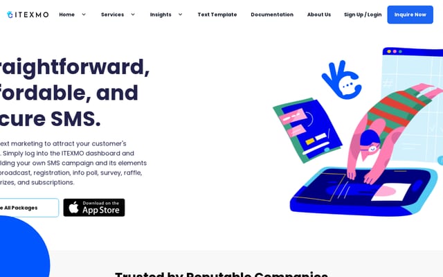 Screenshot of itexmo.com