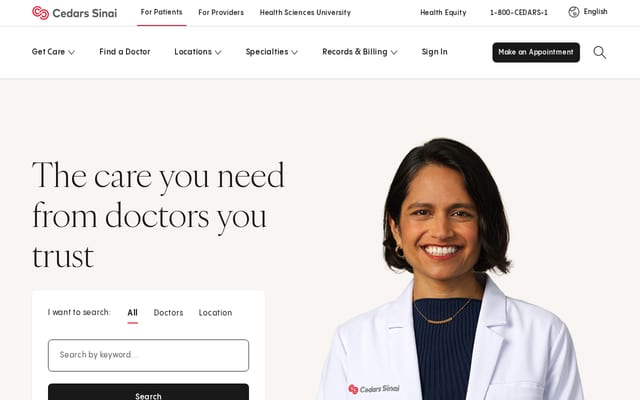 Screenshot of cedars-sinai.org