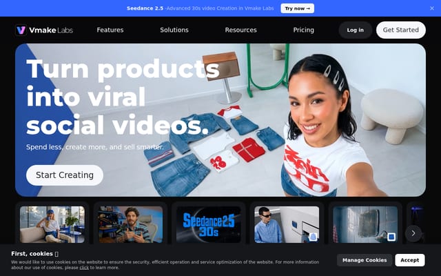 Screenshot of vmake.ai