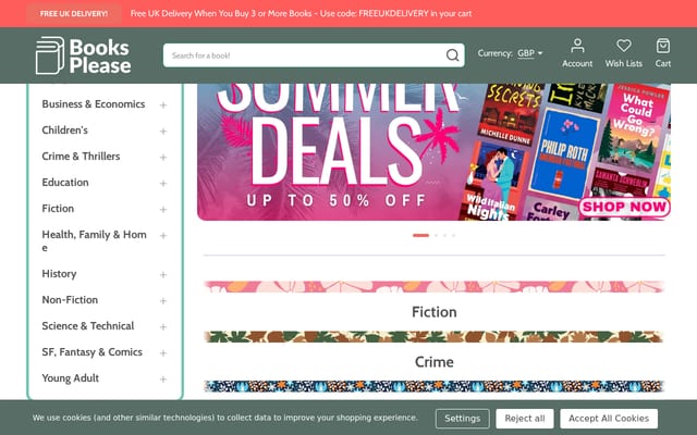Screenshot of booksplea.se