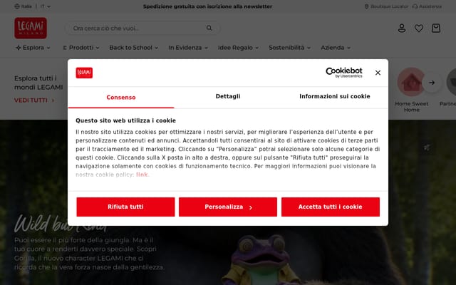 Screenshot of legami.com