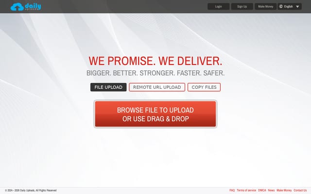 Screenshot of dailyuploads.net