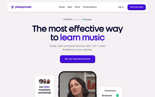 Screenshot of pickupmusic.com