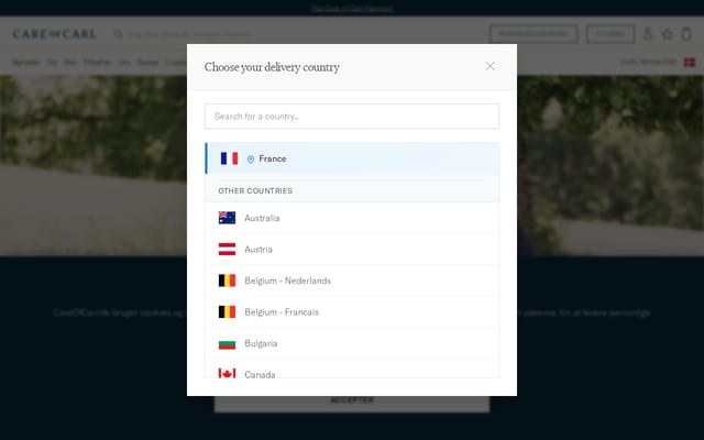 Screenshot of careofcarl.dk