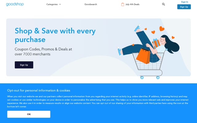 Screenshot of goodshop.com