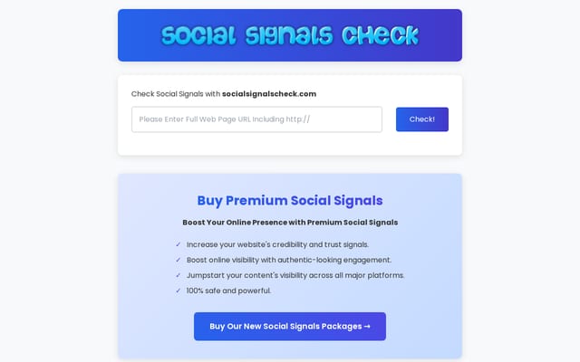Screenshot of socialsignalscheck.com