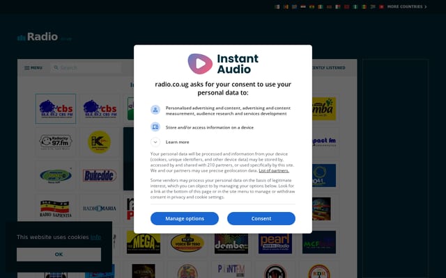 Screenshot of radio.co.ug