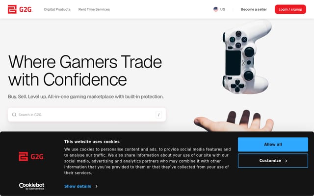 Screenshot of g2g.com